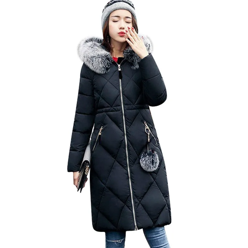 

Women's Winter Cotton Jacket 2019 Women's Parkas 6 Color Wadded Jacket Warm Jacket With Cap 5XL Large Artificial Fur Collar A133