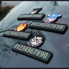 Для Marvel Мстители Герои Временная парковочная телефонная номерная табличка ночной Светильник парковочная карта светящаяся Временная стоп-карта знак