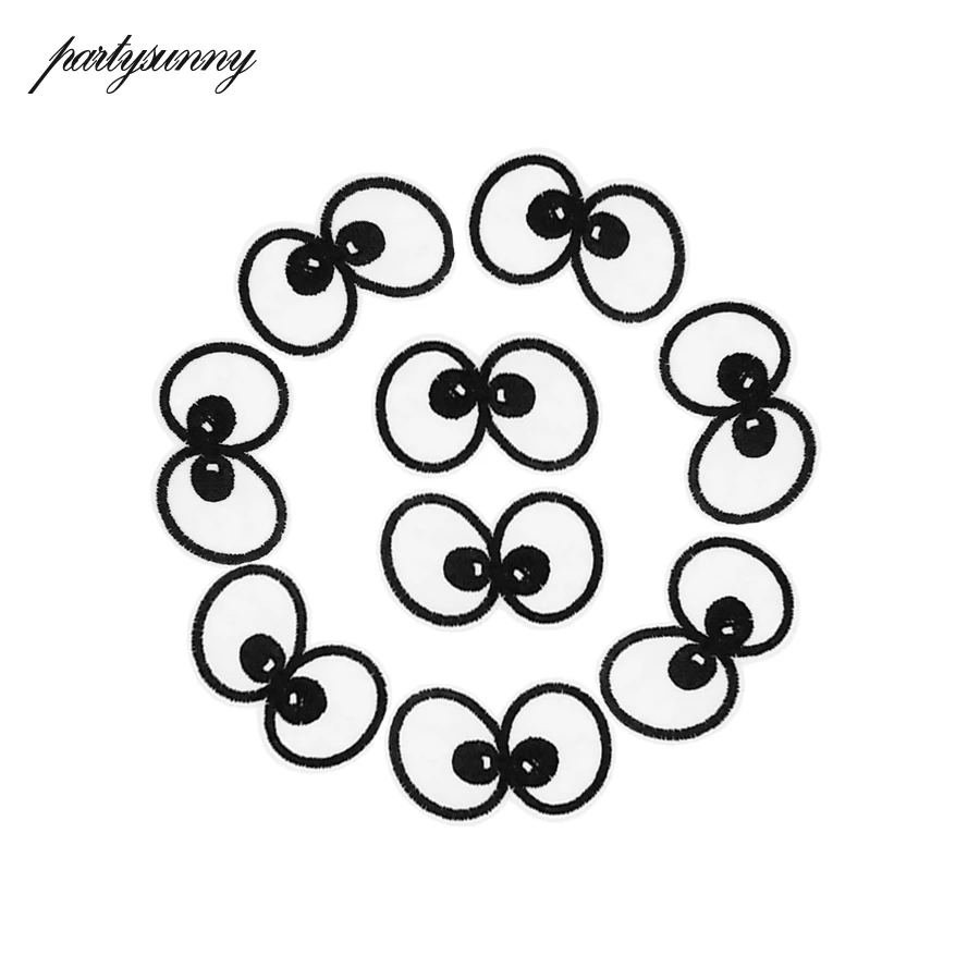 

10pcs Funny Eyes Stripe Fabric Badges Patches for Clothing Embroidered Patch for Clothes Iron on Kid Costume Sewing Accessories