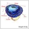 Anillo de boda ajustable para hombre y mujer, joyería de moda, color champán, Piedra Azul Real ► Foto 3/6