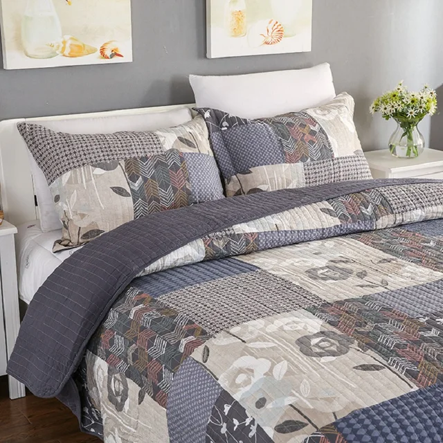 American Quality Patchwork Bedspread Set 3PCS bedding cotton Quilts