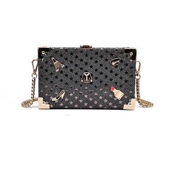 

Small Bag Female Shoulder Cross Body Bags for Women 2018 Elegant Lady Chain Shoulder Cross Body Bag Box Handbag Dropshipping