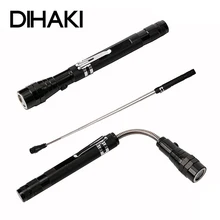 Телескопический магнит Гибкая Регулируемая Магнитная Магнитный Палочки-инструментов для макияжа с 3 светодиодный фонарик Выдвижная дальней досягаемости, 56,5 см