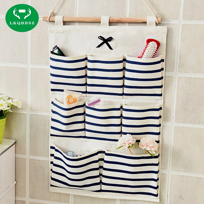 8 جيب جدار حقيبة تخزين قابلة للحمل أزياء ماكياج التجميل أشتات المنظم organizador الكتان المطبخ الحمام تخزين أداة