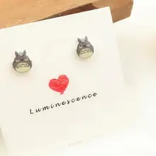 1 пара мультфильм японское аниме Тоторо Эмаль Девушка ювелирные изделия милые серьги-гвоздики подарок для детей