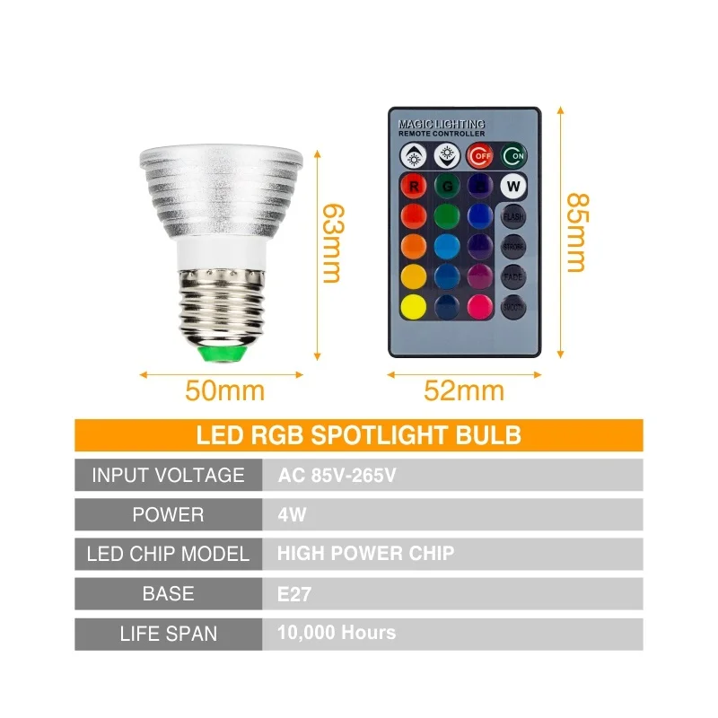 5 шт. RGB праздничные светодиодные лампы пульт дистанционного управления лампа чашка E27 4 Вт 16 цветов переменные ночные светильники открытый сад Свадебный декор