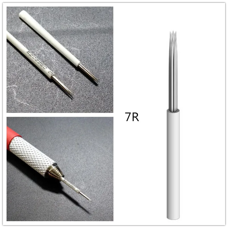 

50 pcs 7R needles for manual pen Semi permanent makeup manual fog pen needle microblading eyebrow pen needles
