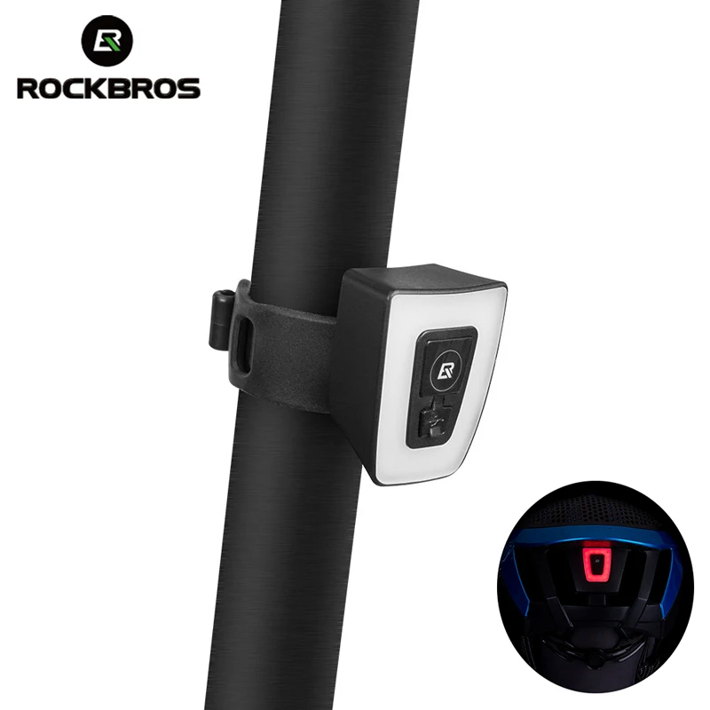 

ROCKBROS 2 In 1 Cycling Bike Rear Light Waterproof Taillight Bicycle LED USB Rechargeable Helmet Multi-functional Tail Light