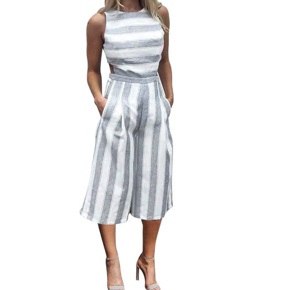 striped jumpsuit outfit