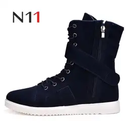 N11 Популярный бренд продажа 2018 Новый год осень и зима Модные ботинки martin Для мужчин; Повседневные высокие ботинки плоские туфли ботильоны