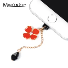 Полотенце цветок горный хрусталь Анти пылезащитный штекер мобильный телефон, пыленепроницаемый, вилка для iPhone для samsung для huawei для Xiaomi 3,5 мм наушники