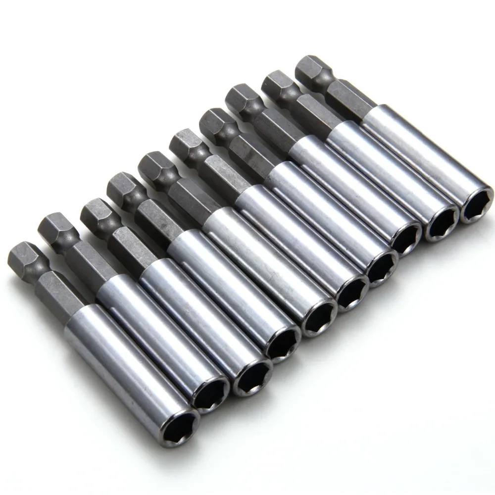 

10 PCS 1/4" Power Hex Shank Magnetic Extension Holder Bit Screwdriver Extend Bar Socket Drill Bit Accessory