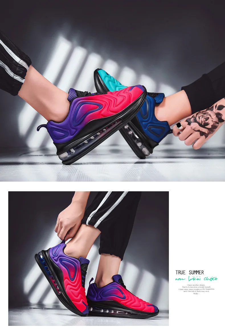 X Лидер продаж, фиолетовый Цветной Звезда воздушные подушки Для женщин спортивные кроссовки, кроссовки тренажерный зал обувь для него и для нее; удобные эластичные гонки женская обувь Повседневное