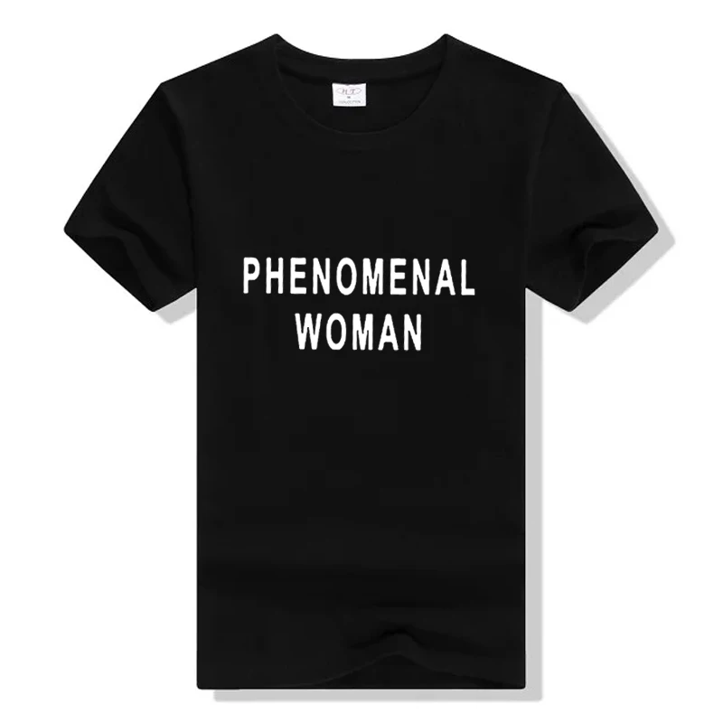 PHENOMENAL WOMAN Letter Print T-Shirt Women Funny Graphic tshirt Casual tee top Female tshirt Gray black drop ship free shipping PHENOMENAL WOMAN Letter Print T-Shirt Women Funny Graphic tshirt Casual tee top Female tshirt Gray black drop ship free shipping