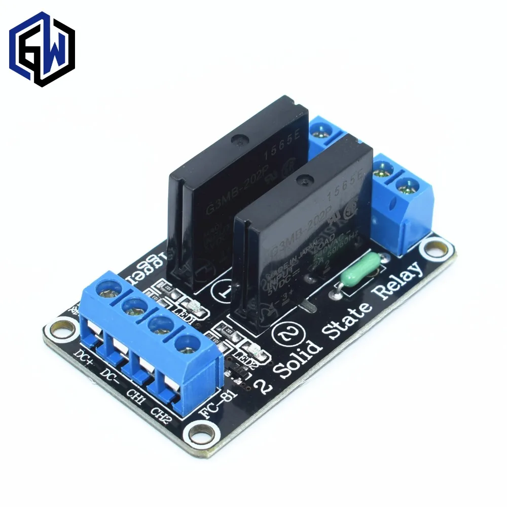 

5V 2 Channel SSR low Level Solid State Relay Module 240V 2A