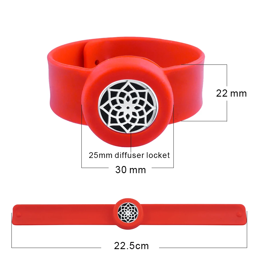 ZP-BS-size Silicone Diffuser Locket Bracelet - 