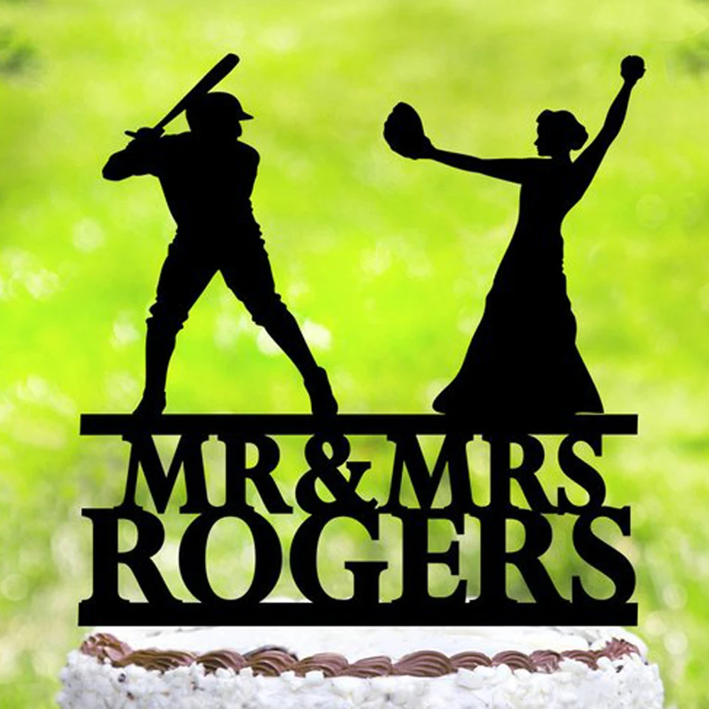 Personalized Wedding Baseball Cake Topper,Silhouette Cake Topper for ...