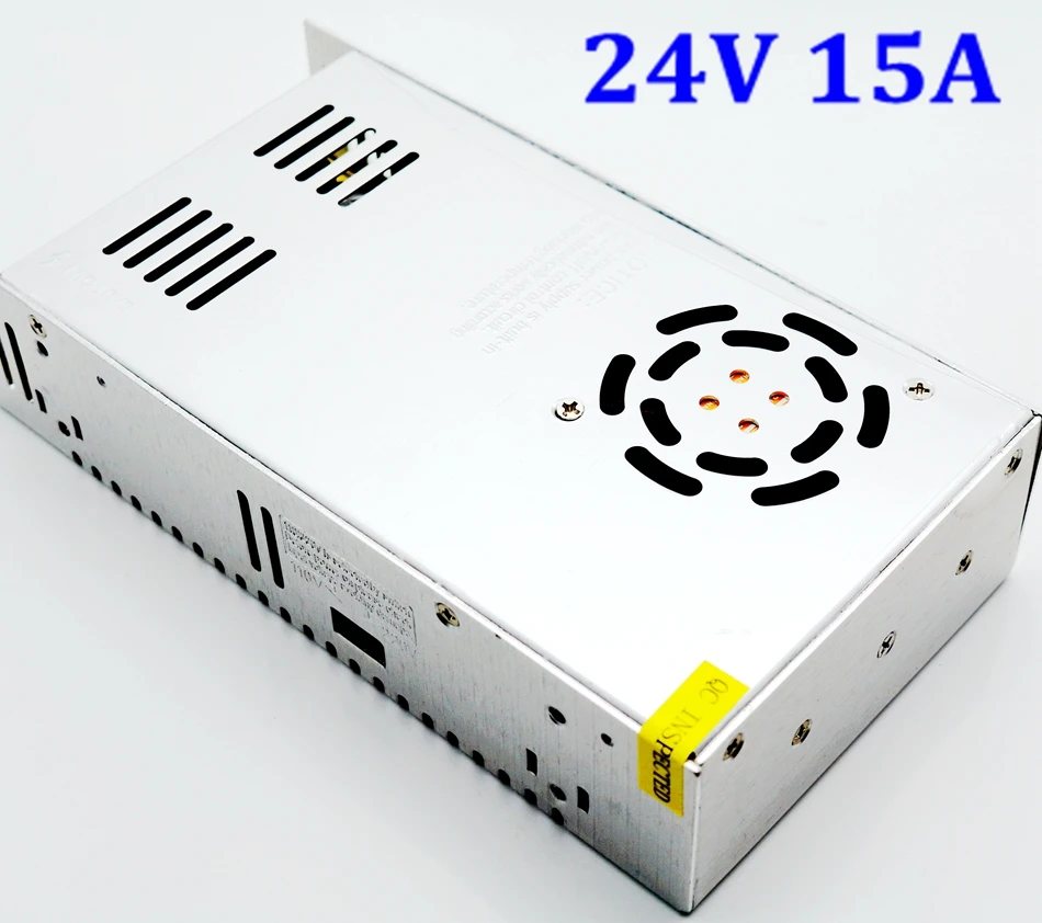 

High Quality 24V 15A 360W Regulated Switching Power Supply Transformer adapter AC 220V/110V to DC24V with cooling fan