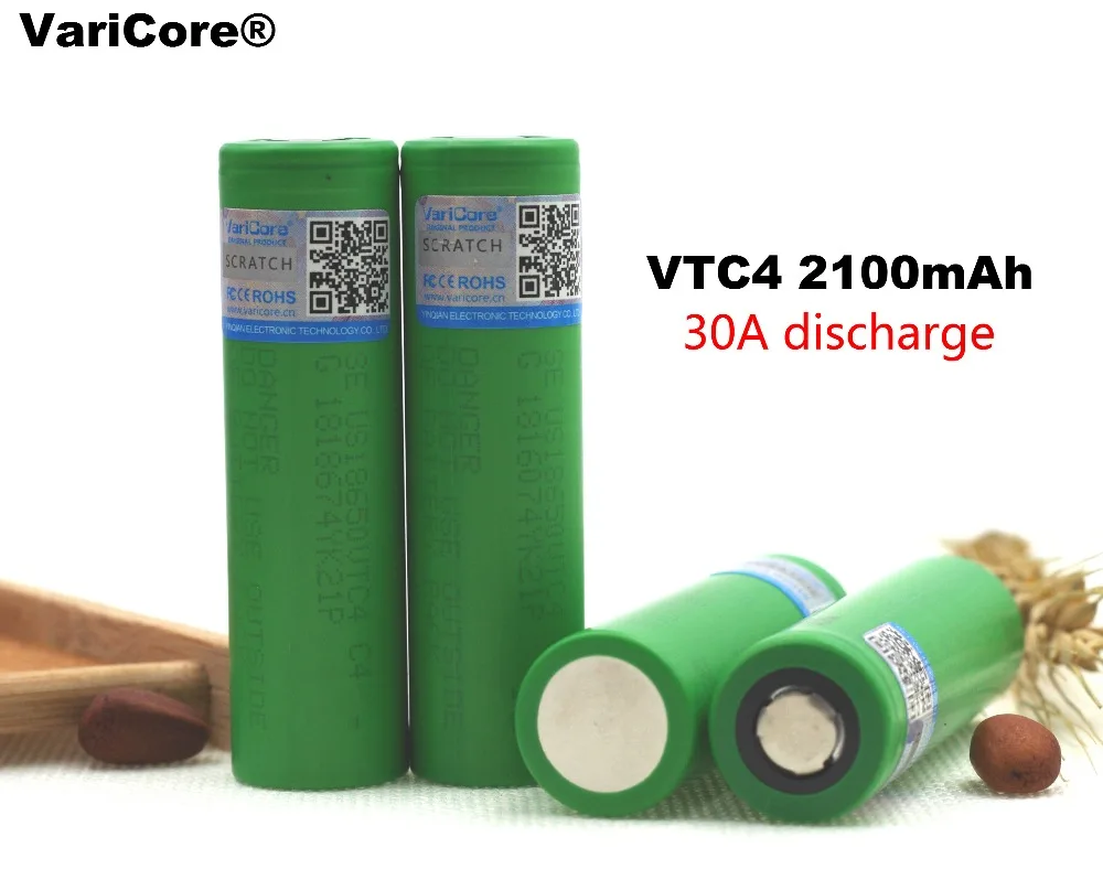 

VariCore new 3.6V 18650 US18650VTC4 2100mAh VTC4 20A 30A discharge rechargeable battery.