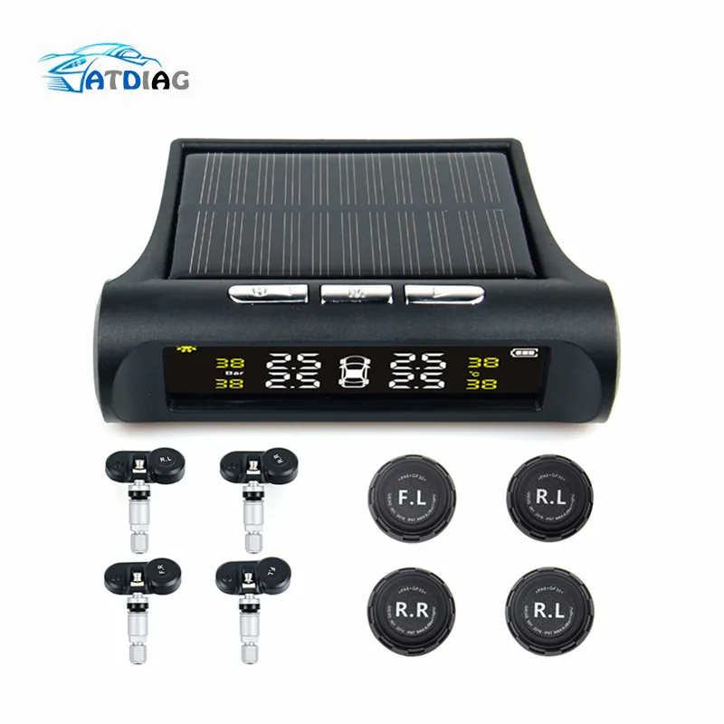 

Car TPMS Tyre Pressure Monitoring System Solar Power Digital LCD Display Auto Security Alarm Systems Tyre Pressure