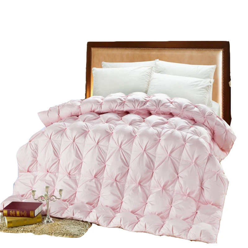 Winter Quilt Goose Down Comforter Pink White Duck Feather Thick