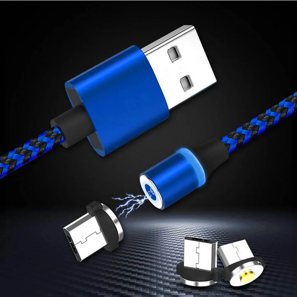 USB кабель магнитный с разъемами Micro и Type C для Samsung Xiaomi Huawei LG iPhone Xs Max 8 7 6 Plus|Зарядные