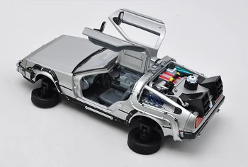 

Kids toys WELLY 1:24 Diecast Scale Model Car Movie Back To The Future Metal Toy Car Alloy Classic Car Vehicle Gift Cars with box