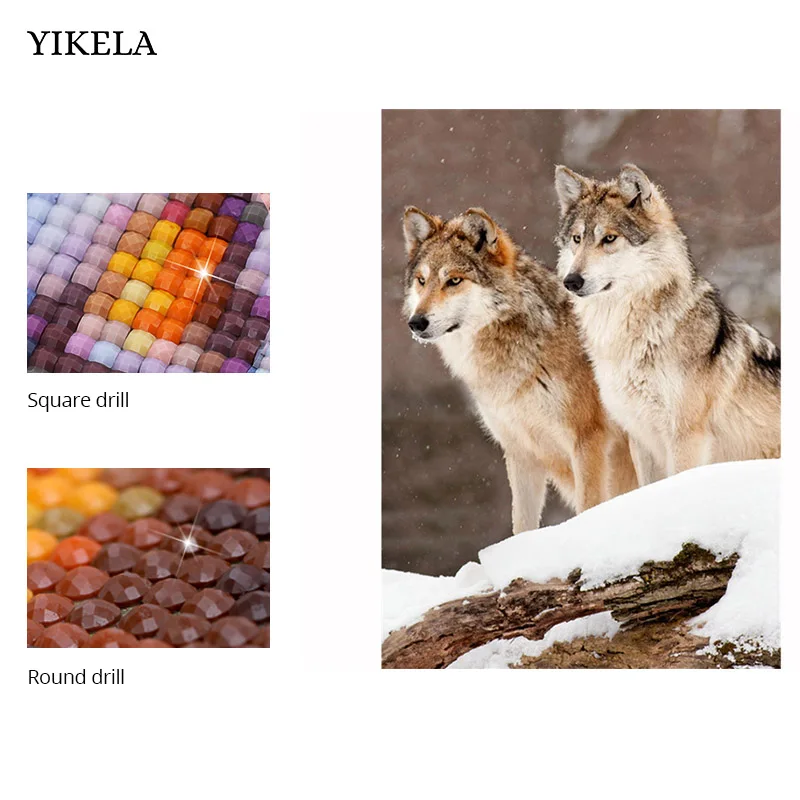 

Full 5D Diamond Embroidery Wolf Needlework Diamond Painting Cross Stitch Kits Snow Animal Mosaic Home Decor Room Wall Gift