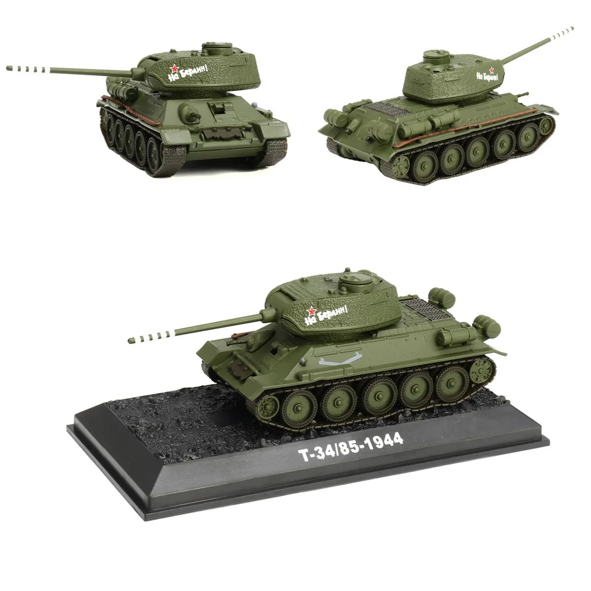 Русская модель танка Второй мировой войны T34/85-1944 1/72, пластиковый армейский зеленый мини-танк, детские игрушки, подарок для мальчика