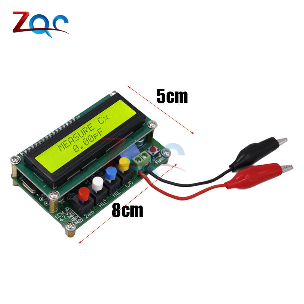 Цифровой ЖК-дисплей измеритель емкости Таблица индуктивности Тест ER LC метр частота 1pF-100mF 1uH-100H LC100-A+ тестовый зажим