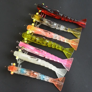 

7pcs 5 Jointed Soft Shrimp Lure 9g 8.7cm Crank Hook Shrimp Bait