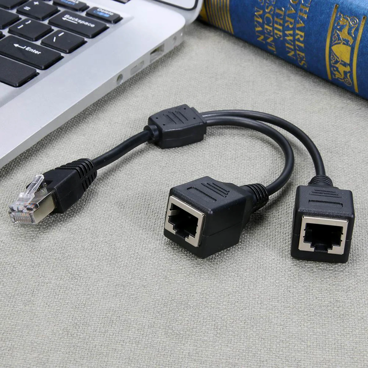 Cat6 LAN Extension Cord 1 Male To 2 Female RJ45 Splitter