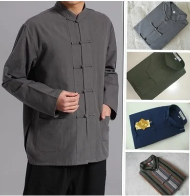 

Chinese men kung fu shirt frog button 100% Cotton tang tops Martial Arts Tai Chi shaolin kung fu wing chun exercises