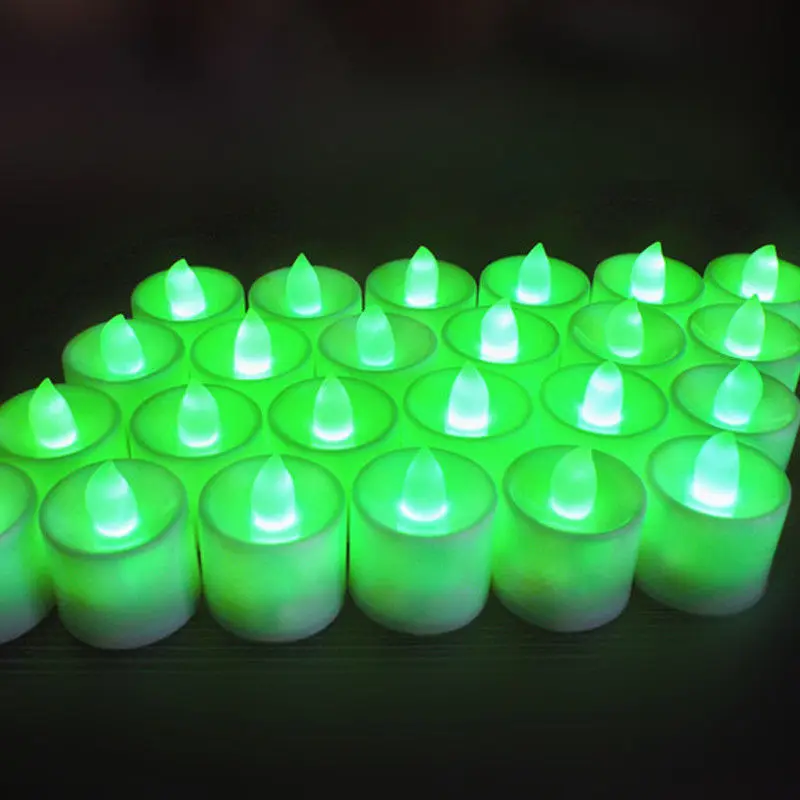 Высокое качество 24 цвета Малые беспламенные светодиодные лампы Чайные свечи свадебный свет батареи цвет ful лампа