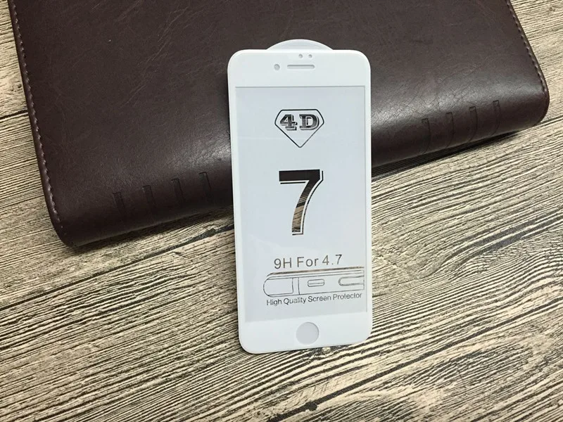 iphone 7 4D 3D tempered glass White
