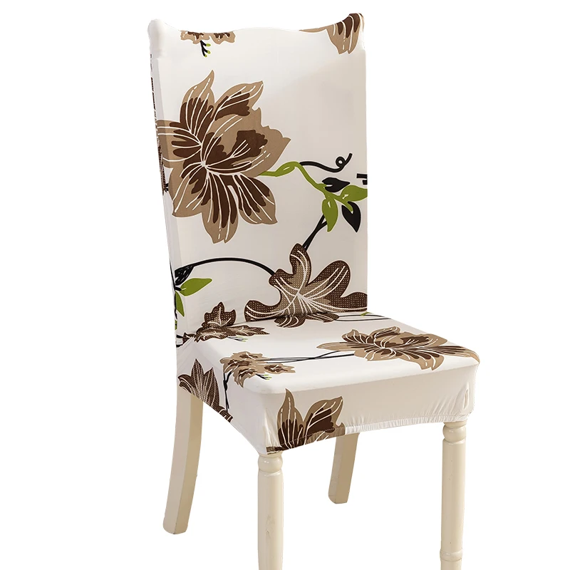 Универсальные эластичные чехлы на стулья из спандекса с цветочным узором, чехлы на стулья для обеденного стула, чехлы для стульев Parson, домашний декор CHC001 - Цвет: 9