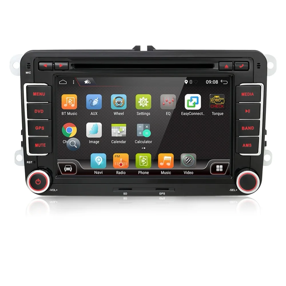 Excellent android 7.1 car dvd vw gps navigation Wifi+Bluetooth+Radio autoradio 2 din for Volkswagen GOLF 4  5 6 POLO PASSAT JETTA TIGUAN 1