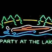 Изготовленный на заказ вечерние на берегу озера Стекло неонового света вывеска пивной бар