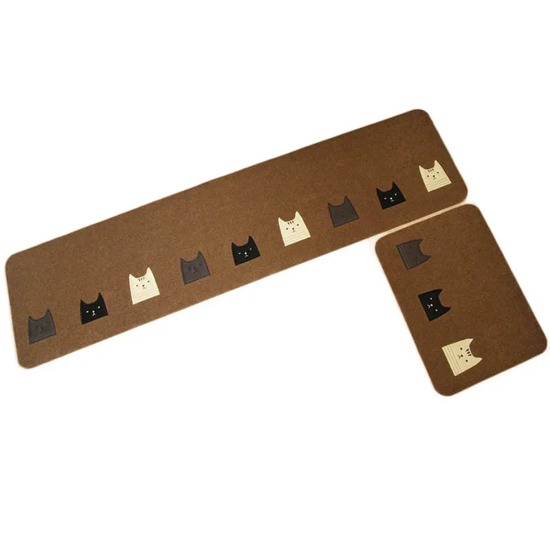 

Cat Long Anti-slip Kitchen Mat Set Absorbent Rubber Back Entrance Doormat Runner Bedroom Bedside Rug Bath Hallway Carpet