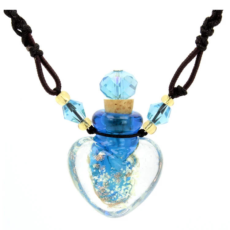 

New Fashion Ethnic Necklace Gold Sand Glass Pendants Necklace Vintage Jewelry Essential Oil Bottles Sweather Necklace