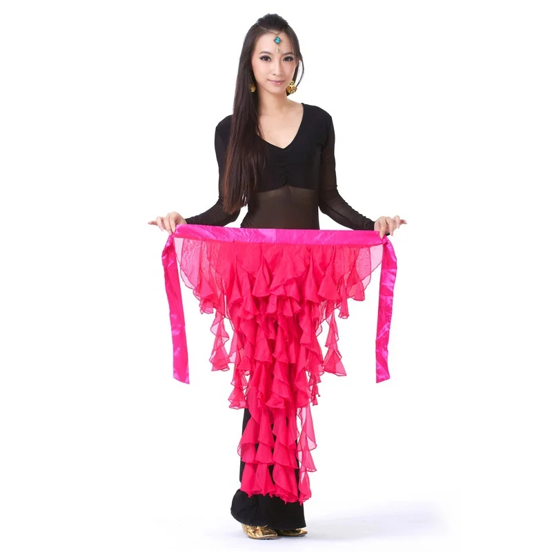 NewHigh качество латинский танец живота костюм кисточкой обёрточная бумага пояс юбки с цепью шифон хип шарф племенные волны H