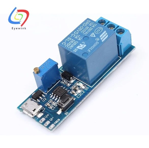 

10PCS/LOT 5V-30V Delay Relay Timer Module Trigger Delay Switch Micro USB Power Adjustable Relay Module