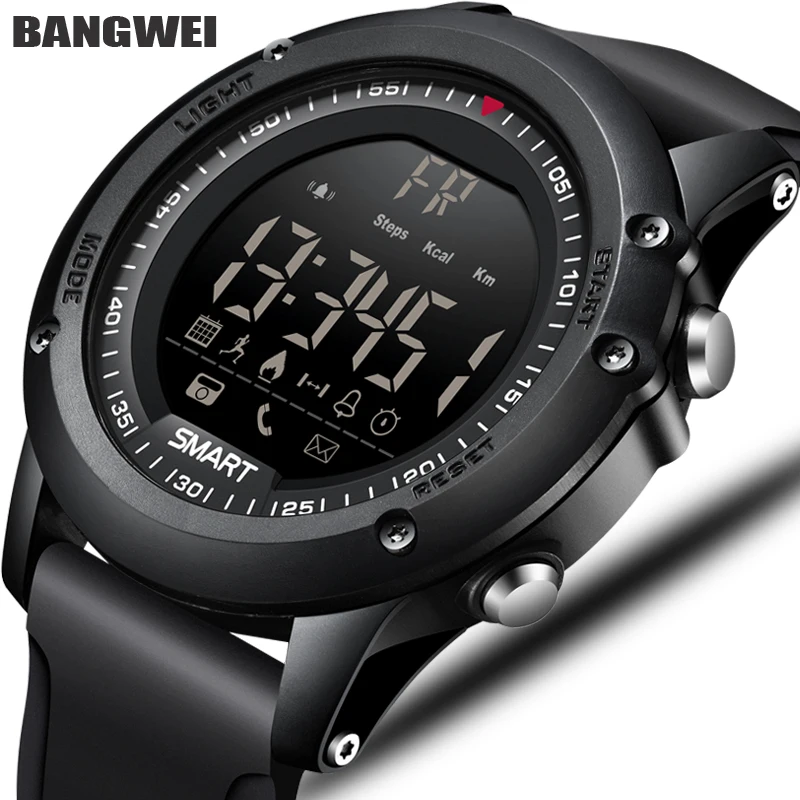 

BANGWEI Smart Watch Men Bluetooth Pedometer Stopwatch Waterproof Digital LED Electronics Sport Watches Men Smartwatch relogios
