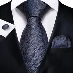 2019 DiBanGu Топ Синий Одноцветный галстук для мужчин 100% Шелковый галстук, носовой платок, запонки мужской шейный галстук костюм деловой