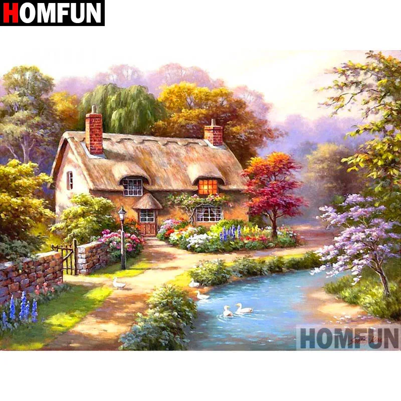 Картина из страз HOMFUN A11898 алмазная вышивка Домашний пейзаж сделай сам картина 5D
