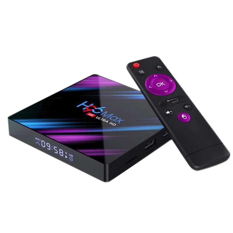 

H96 Max Android Tv Box 9.0 Rockchip Rk3318 2G+16G 4K Smart Tv Box 2.4G/5.8G Wifi Bluetooth 4.0 Iptv Android Box(Us Plug)