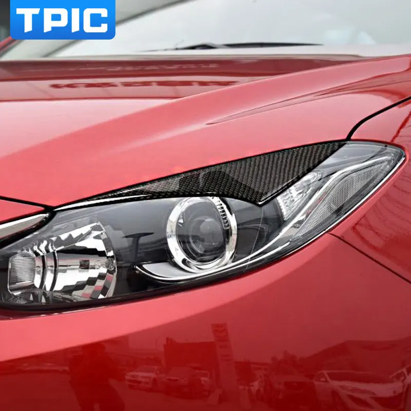 

For Mazda3 Axela 2014-2016 Carbon fiber Headlight Eyebrows Eyelids Decorative Front Headlamp Eyebrows Trim Cover Accessories