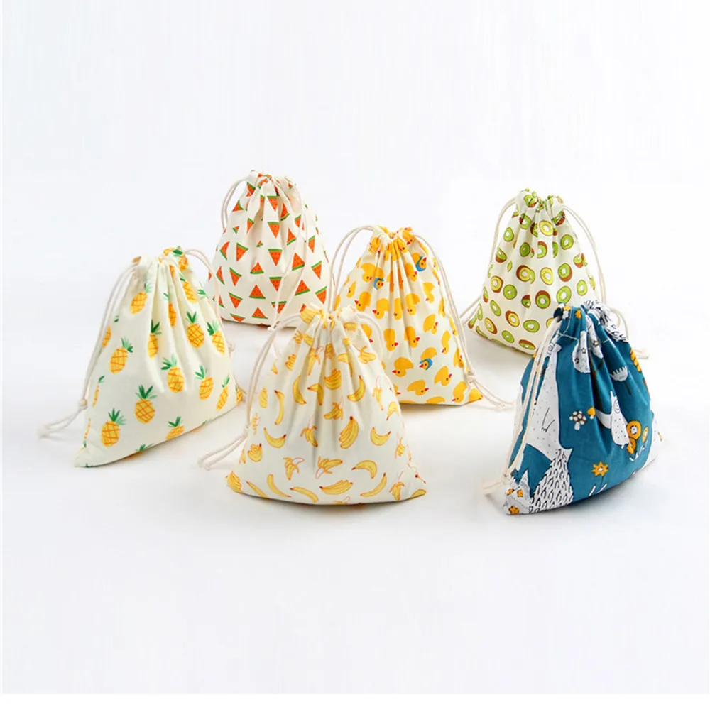 

Women Mens Drawstring Backpacks Unisex Cartoon Printing Linen Drawstring Travel Backpack Packet Size Medium #30-35