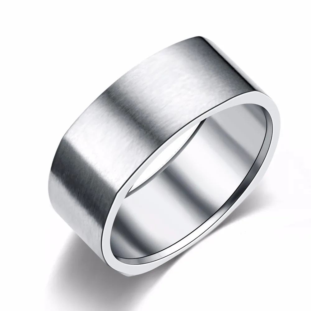 

8mm Stainless Steel Ring Wedding Engagement Square Rings Women Men