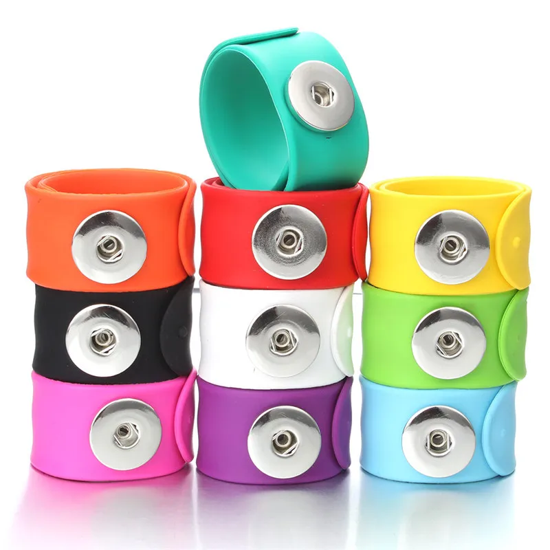 Newest Snap Jewelry Sircle Snap Button Bracelet 18mm Silica Gel Simple